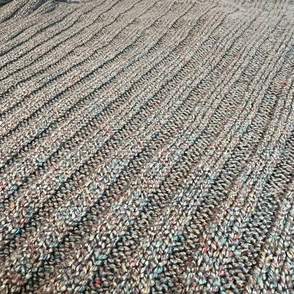 Maurice Sweater Womens 2X Gray Rainbow Rib Knit V Neck Preppy Academia Blouse - Picture 12 of 12